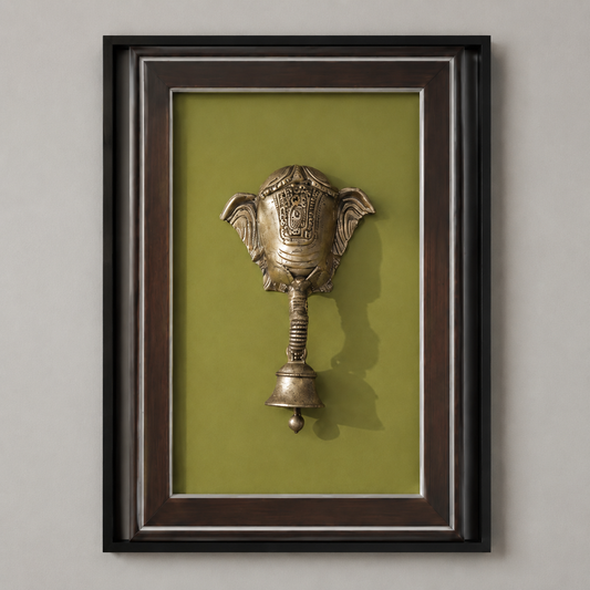 Lord Ganesha Brass Wall Bell Frame