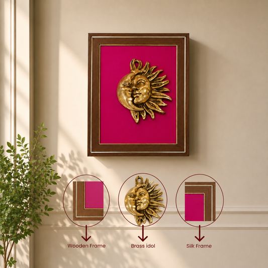 Sun & Moon Brass Wall Art Frame