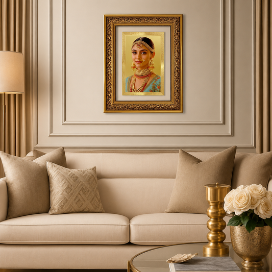 Custom Bridal Portrait Gold Photo Frame