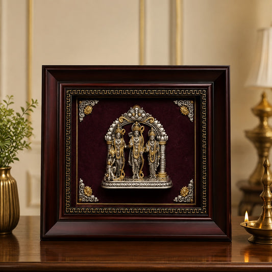Silver Ram Darbar Premium Framed Wall Décor