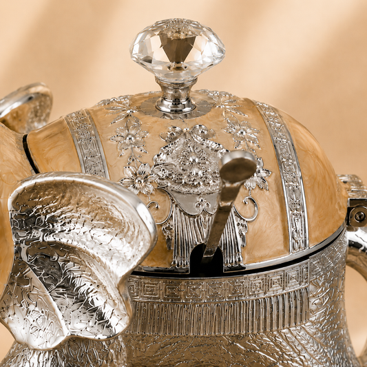 German Silver Elephant Enamel