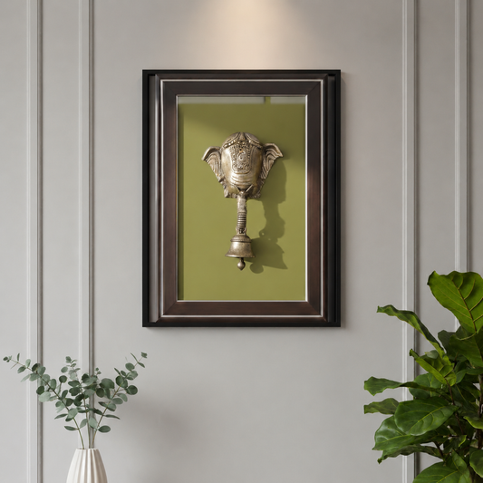 Lord Ganesha Brass Wall Bell Frame