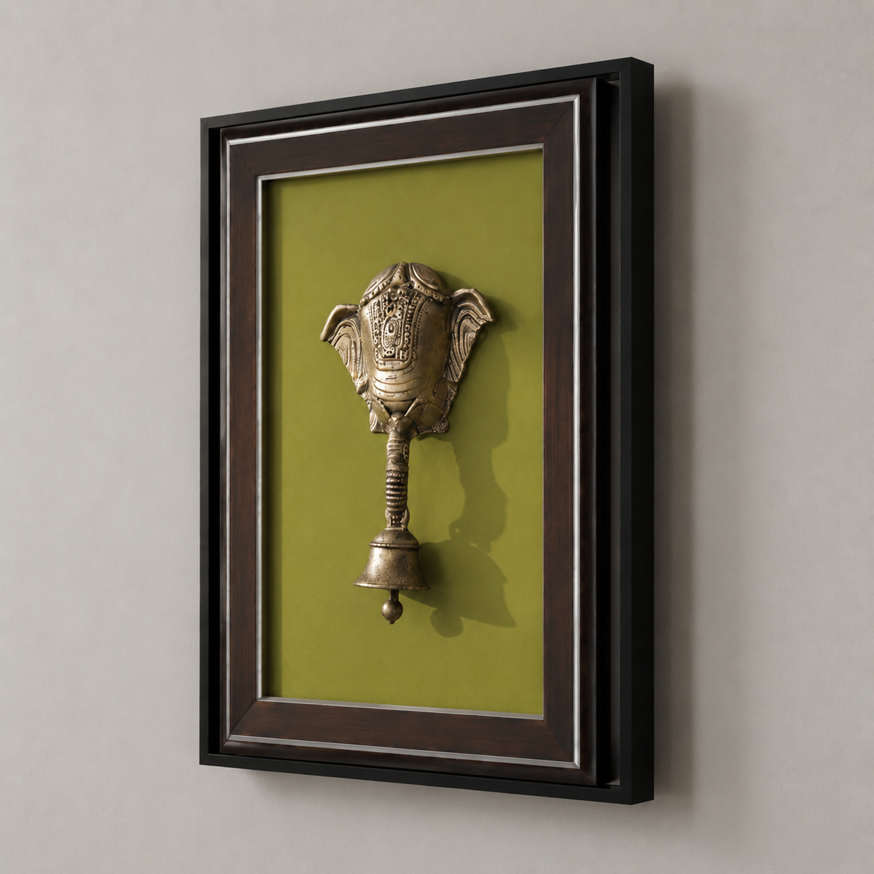Lord Ganesha Brass Wall Bell Frame