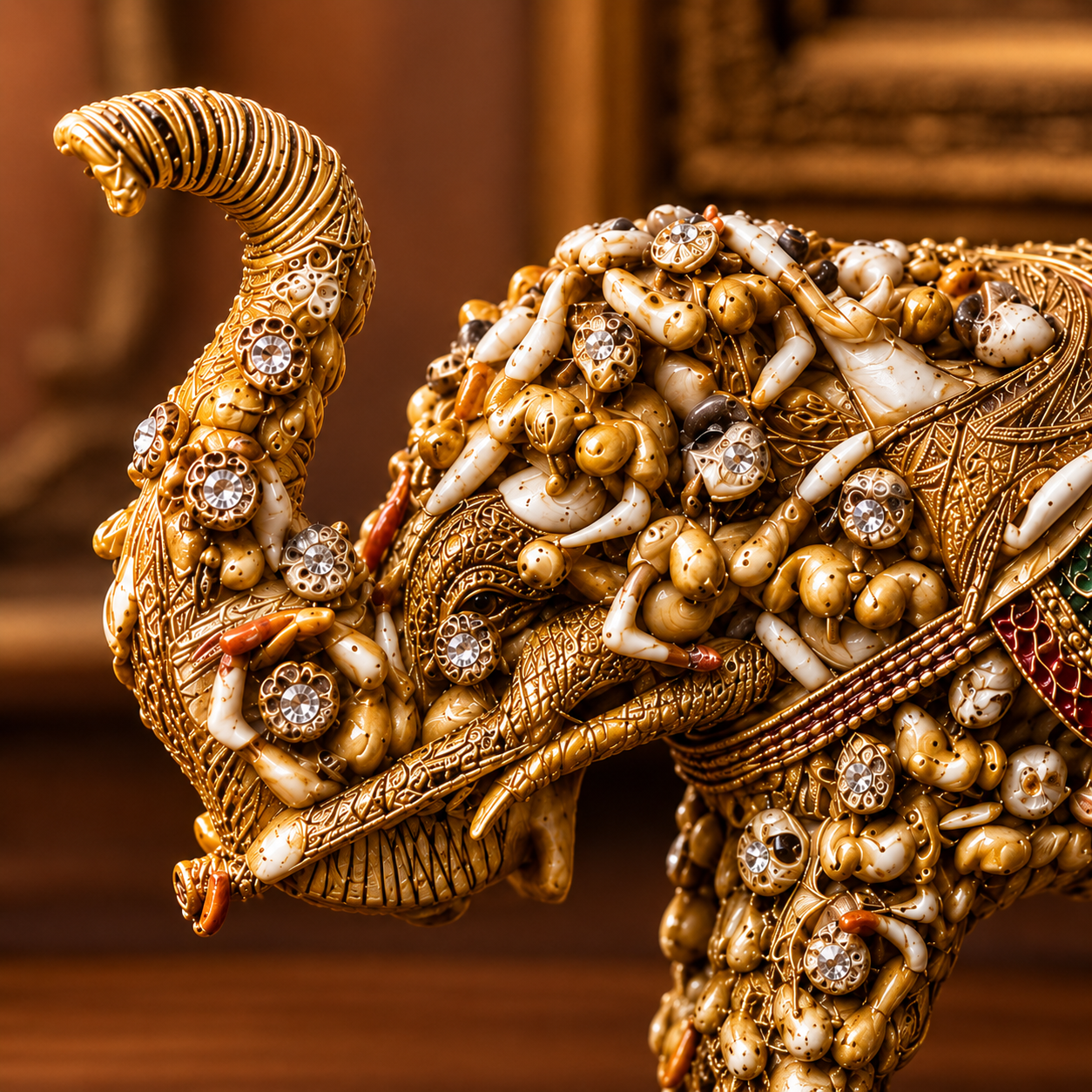 Royal Heritage Beaded Elephant Showpiece