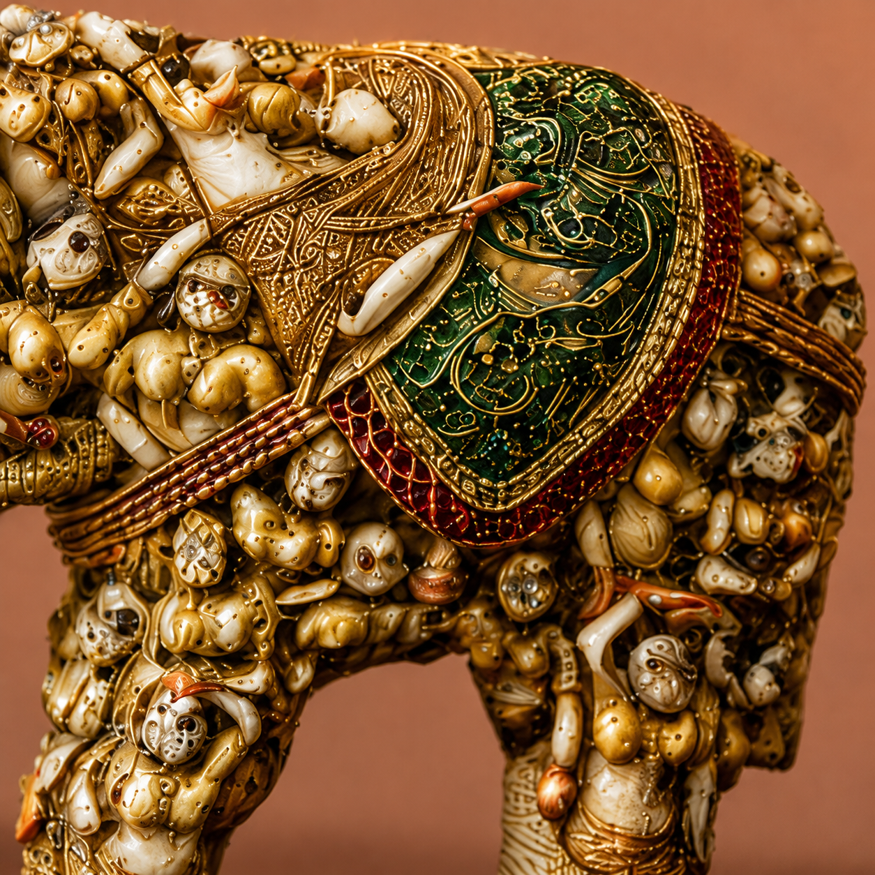 Royal Heritage Beaded Elephant Showpiece