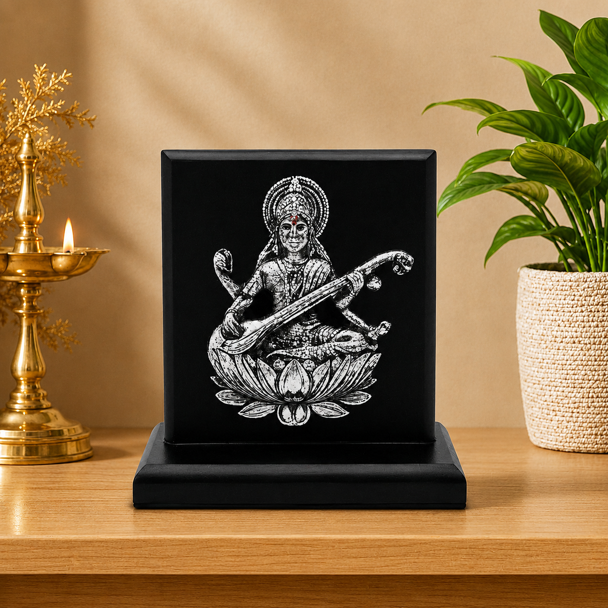 Premium Lord Ganesha Silver Finish Table Décor Idol