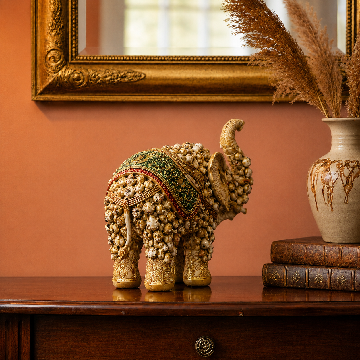 Royal Heritage Beaded Elephant Showpiece