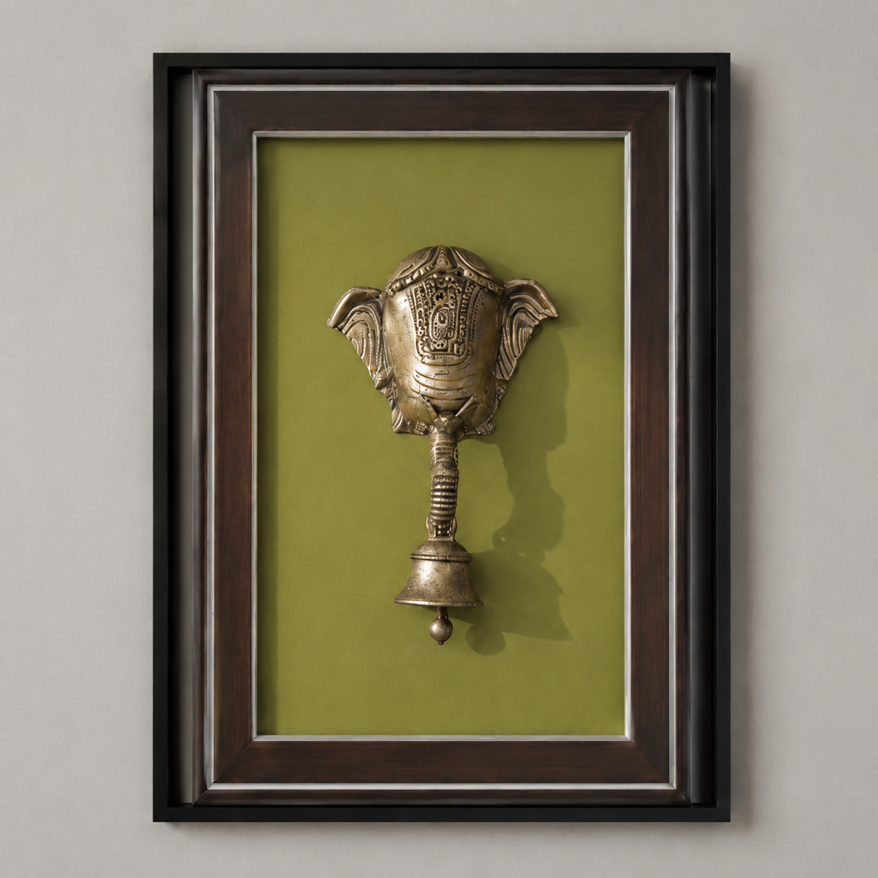 Lord Ganesha Brass Wall Bell Frame