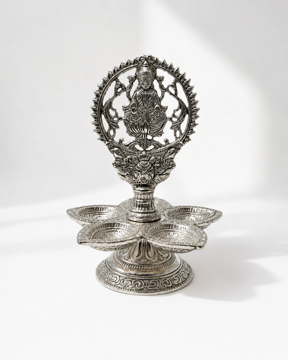 Antique German Silver Lakshmi Diya