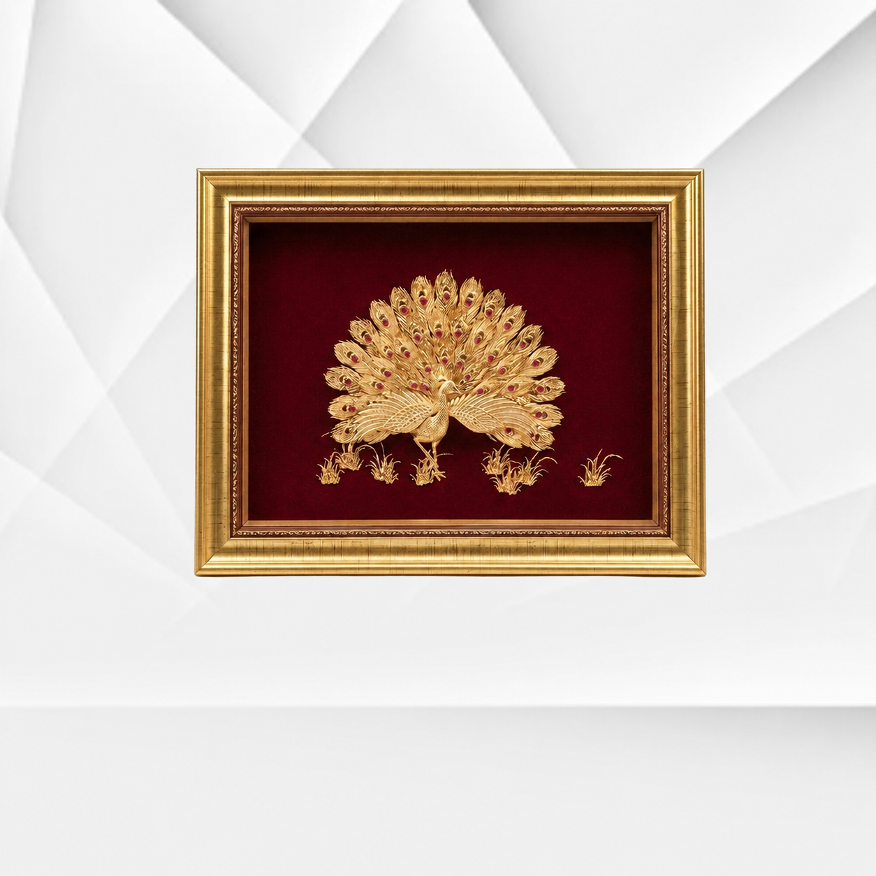 Golden Peacock Decorative Wall Frame
