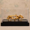 24K Gold-Plated Crystal Vintage Car Showpiece with Acrylic Display Case