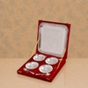 Royal Silver Finish Serving Set with Tray, 4 Bowls & 4 Spoons