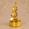 Premium Gold Finish Crystal Violin Showpiece – Luxury Musical Décor with Display Case