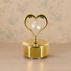 Golden Heart Crystal Rotating Music Box / Decorative Tabletop Ornament