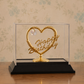 Premium Gold Finish Happy Birthday Heart Showpiece with Crystal Accent & Display Case