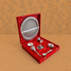 Royal Silver Finish Engraved Pooja Thali Set with Accessories