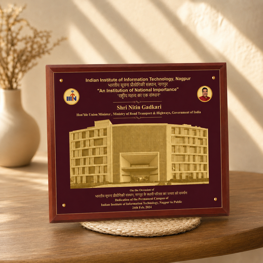 Custom IIIT Nagpur Commemorative Gold Plaque