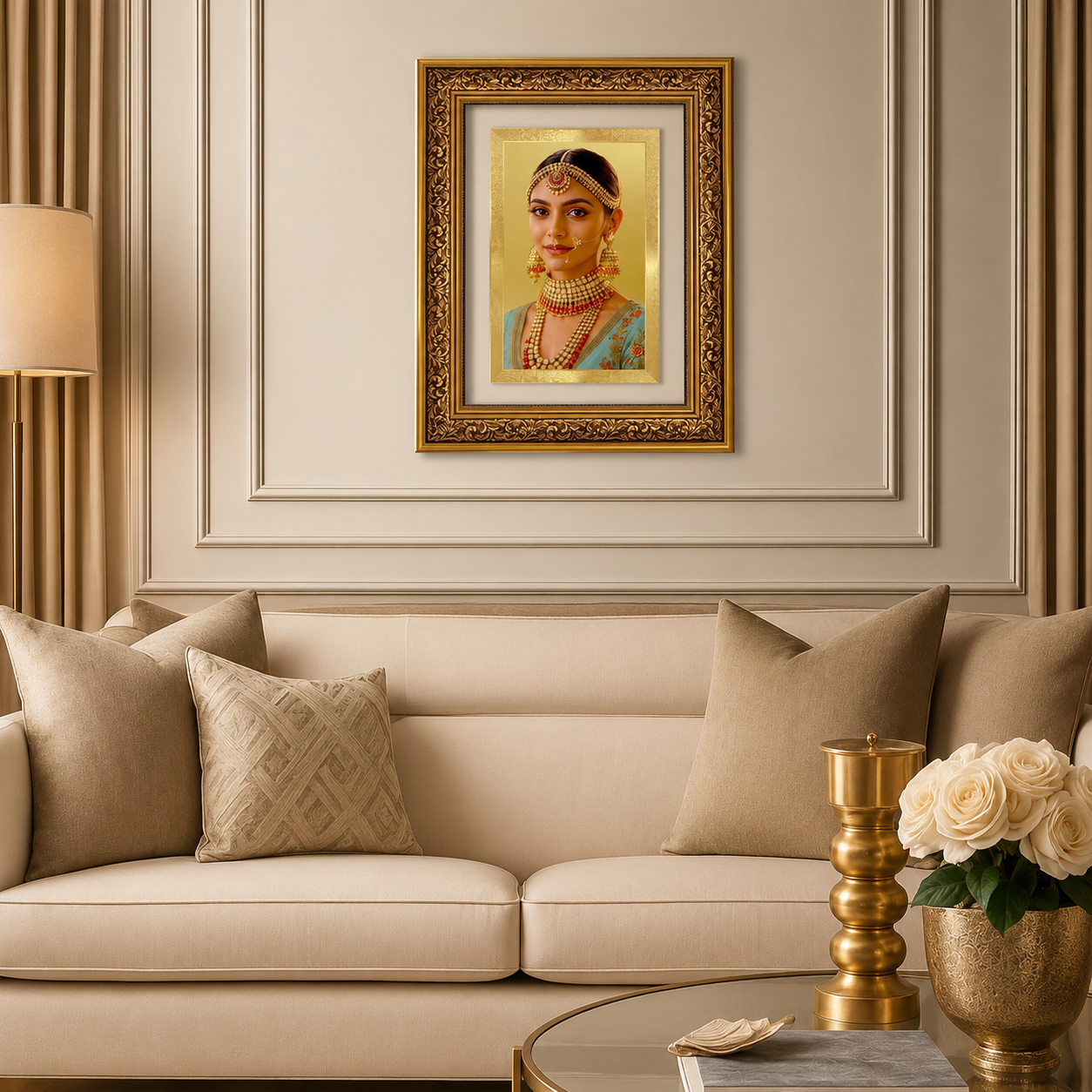 Custom Bridal Portrait Gold Photo Frame