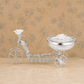 Premium Silver-Tone Decorative Cycle Dry Fruit Bowl with Rose Design