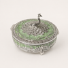 German Silver Peacock Enamel Decorative Storage Box