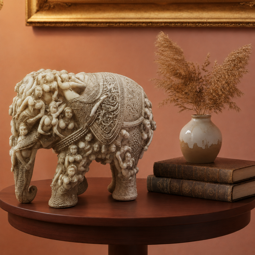 Heritage Ivory Artisan Elephant Showpiece