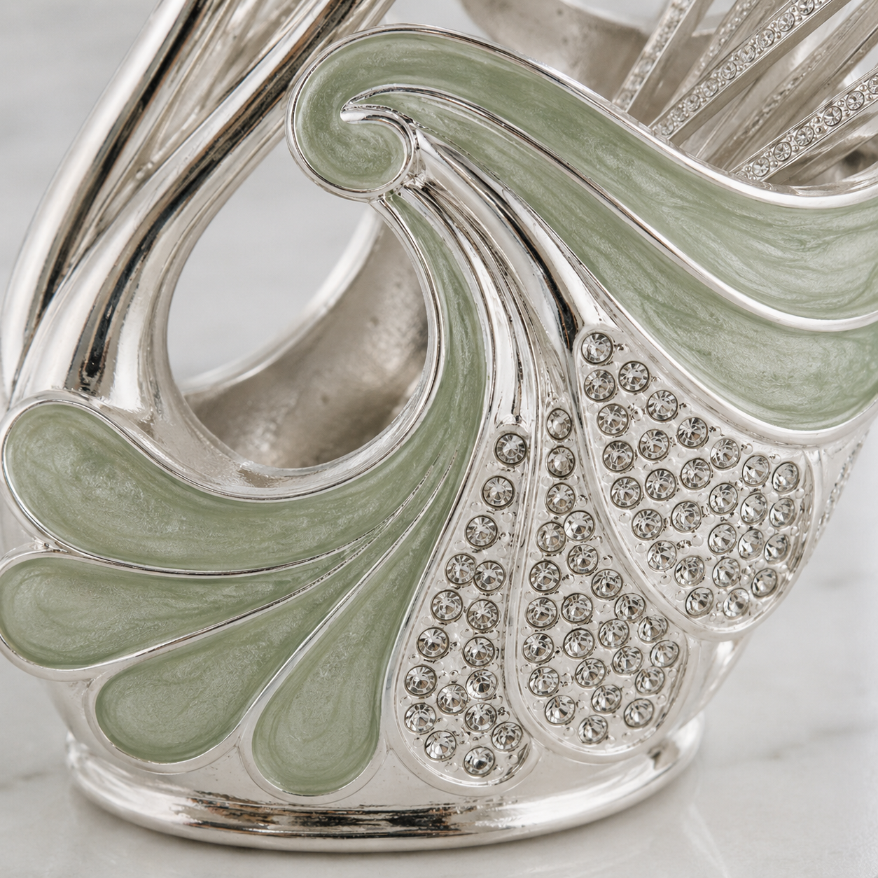 German Silver Swan Spoon Holder