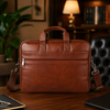 Premium Leather Executive Laptop Bag – Business Office Briefcase