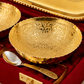 Premium Gold-Plated Bowl Set with Serving Tray & Spoons – Velvet Gift Box