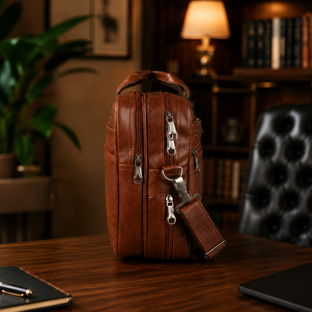 Premium Leather Executive Laptop Bag – Business Office Briefcase