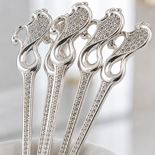 German Silver Swan Spoon Holder