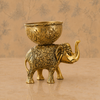 Antique Gold-Tone Elephant Decorative Bowl Set – Pair