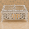 Premium Silver-Tone Peacock Dry Fruit Box with Decorative Lid