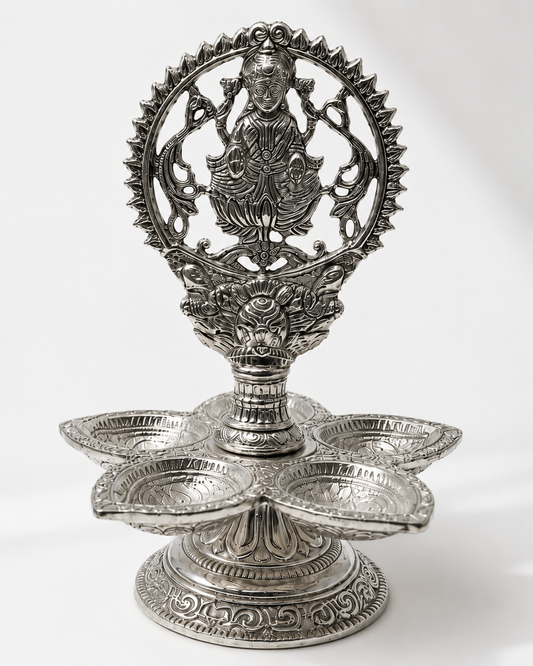 Antique German Silver Lakshmi Diya