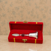 German Silver Decorative Pooja Bell with Rudraksha Bead & Feather Handle – Premium Gift Box