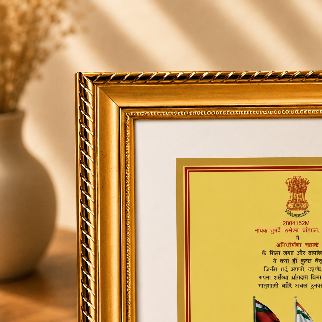 Custom Military & Government Commemorative Gold Plaque