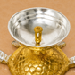 Premium Gold & Silver Finish Tortoise Diya with Wick Holder – Decorative Pooja Gift Set with Display Box