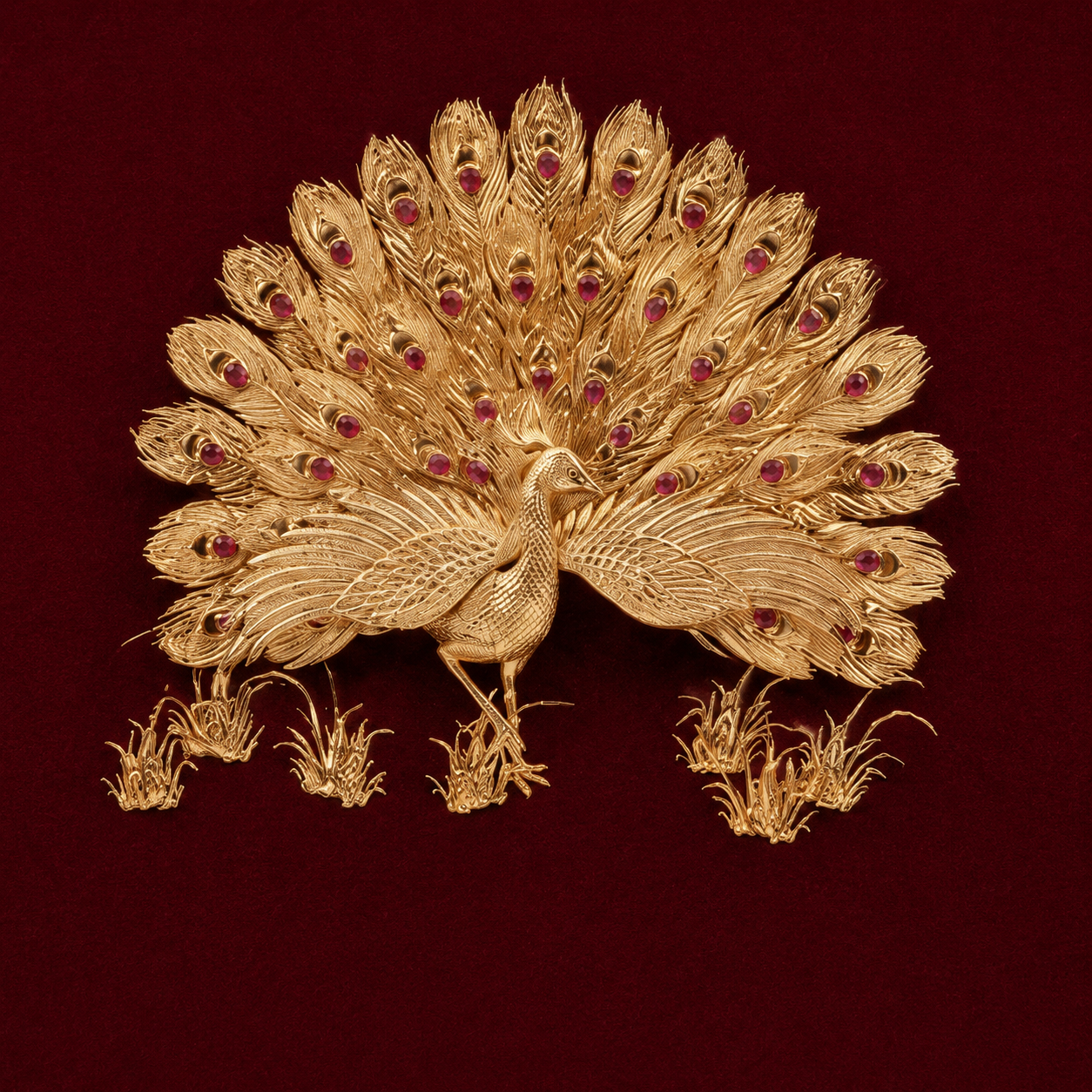 Golden Peacock Decorative Wall Frame