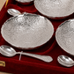 Royal Silver Finish Serving Set with Tray, 4 Bowls & 4 Spoons
