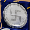Royal Silver Finish Swastik Pooja Thali Set with Bell & Accessories – Premium Festive Gift Set