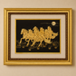 Golden Seven Running Horses Wall Frame