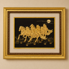 Golden Seven Running Horses Wall Frame