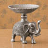 Antique Silver Elephant Bowl Holder Set – Pair