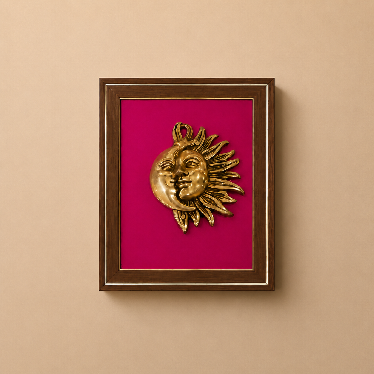 Sun & Moon Brass Wall Art Frame