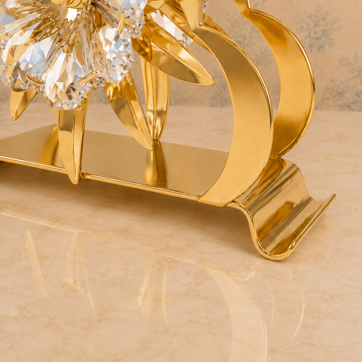 24K Gold Plated Crystal Flower Napkin Holder