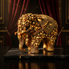 Antique Hand-Carved Elephant Figurine