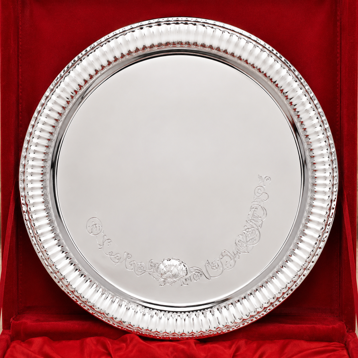 Royal Silver Finish Pooja Thali Set with Bell & Accessories