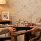 Premium Gold Finish Crystal Bicycle Showpiece – Luxury Table Décor with Display Case