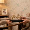 Premium Gold Finish Crystal Bicycle Showpiece – Luxury Table Décor with Display Case