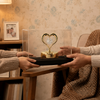 Golden Heart Crystal Rotating Music Box / Decorative Tabletop Ornament