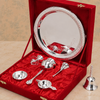 Royal Silver Finish Pooja Thali Set with Bell & Accessories